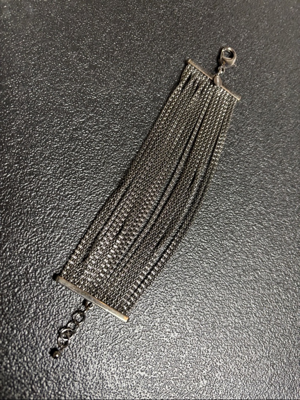 Express Multi Chain Wrap Gunmetal Silver Tone Edgy Bracelet